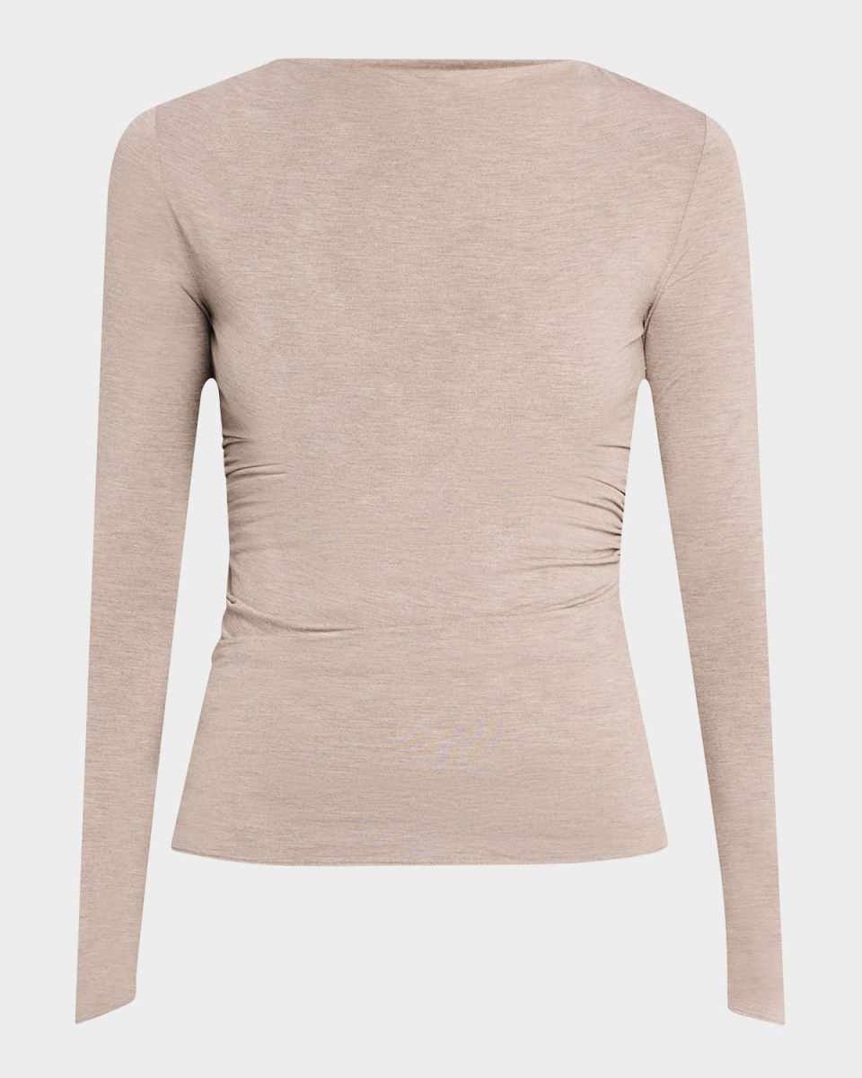 Luca Draped Knit Long-Sleeve Top
